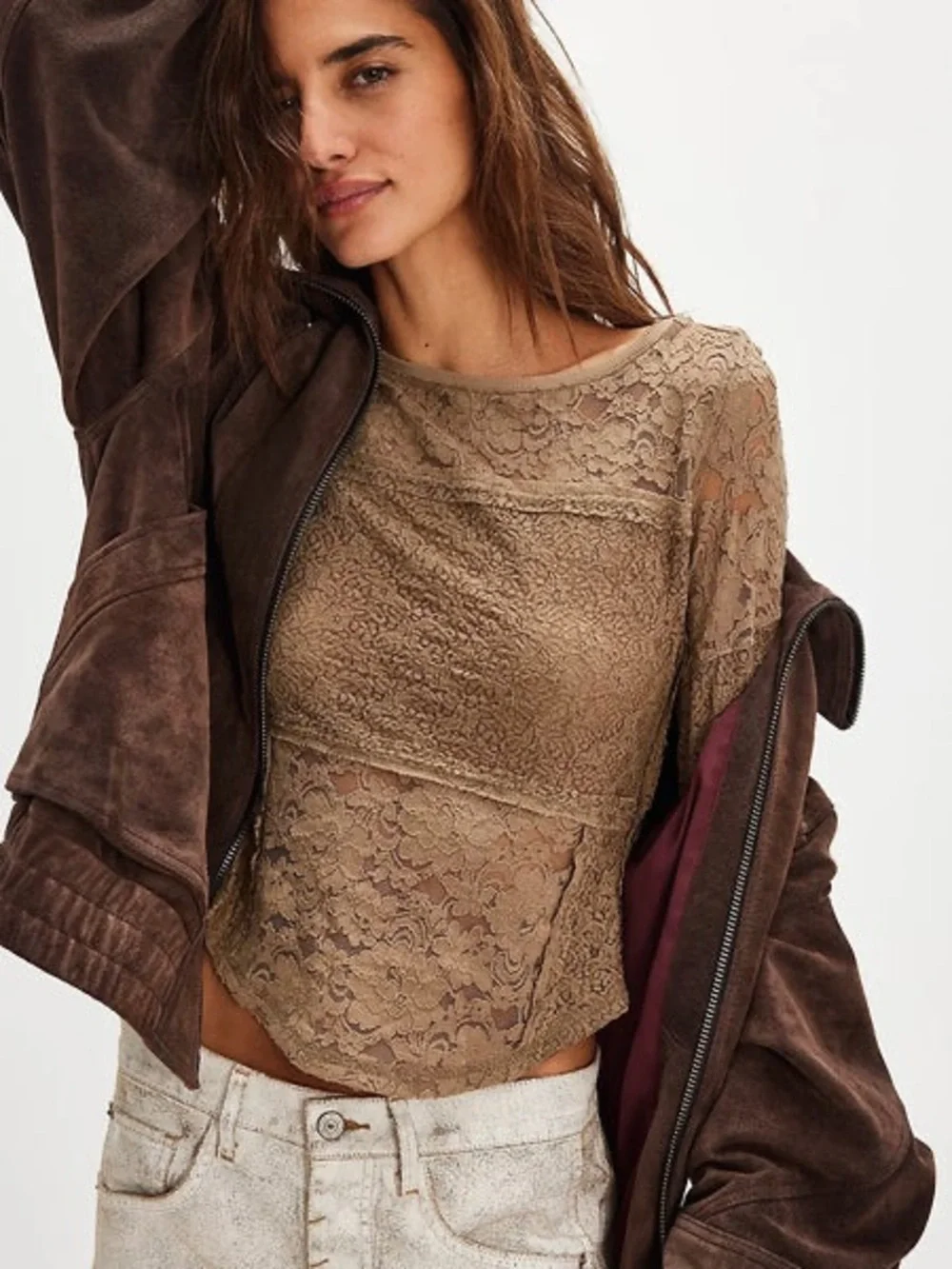 Free People Lace Layering Long Sleeve